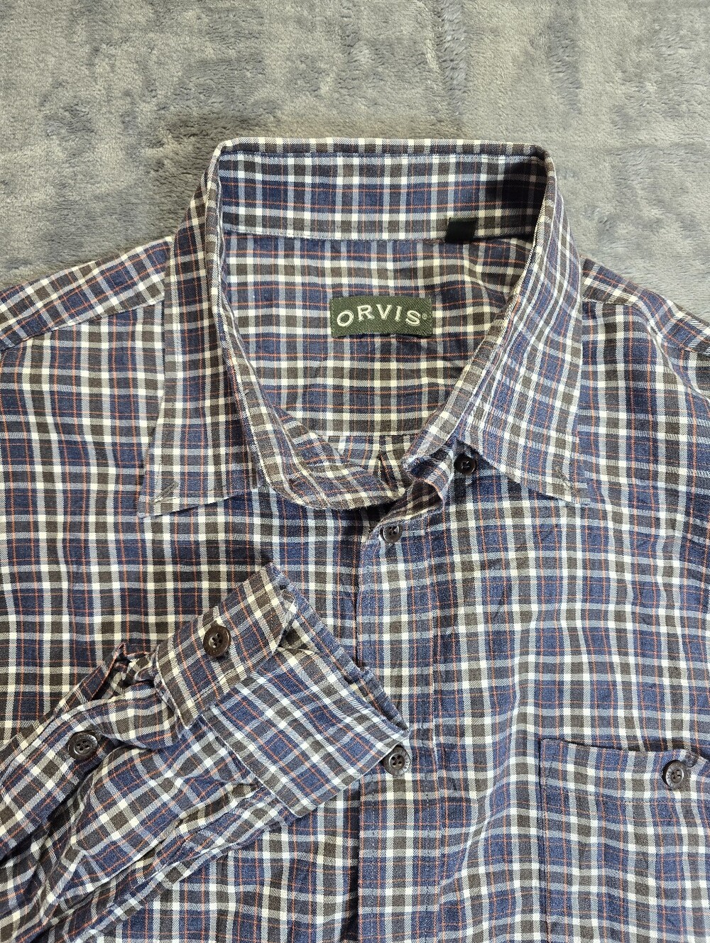 Vintage Orvis Plaid Button Up Shirt Size 2XL